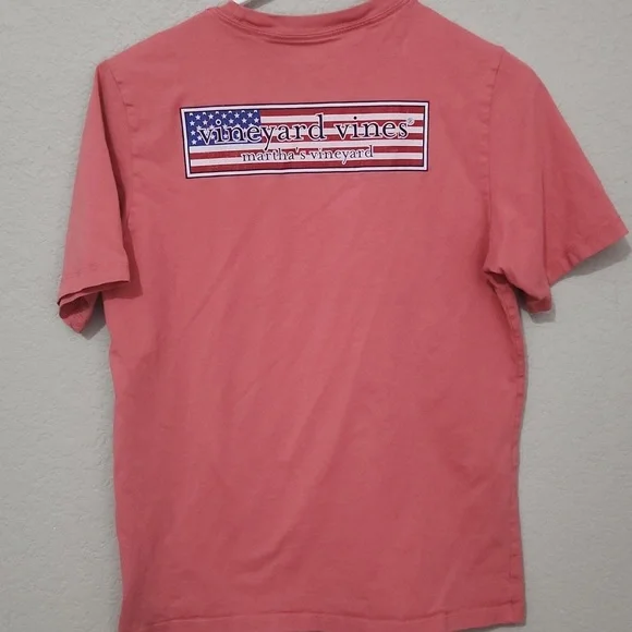 Vinyard Vines Patriotic Shirt Boys Coral T-Shirt Pocket size L Martha's vinyard - Picture 4 of 6